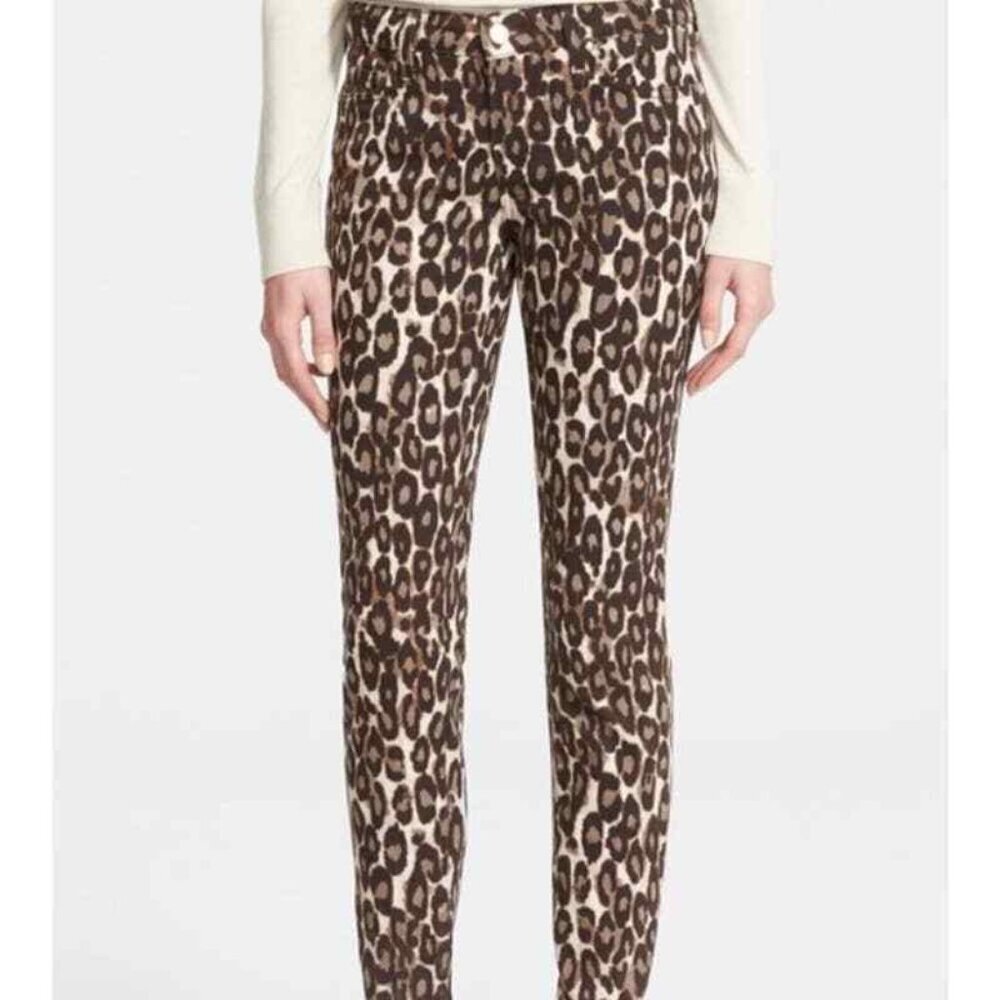 NWT Kate Spade Broome Street Leopard Print Skinny Jeans 27